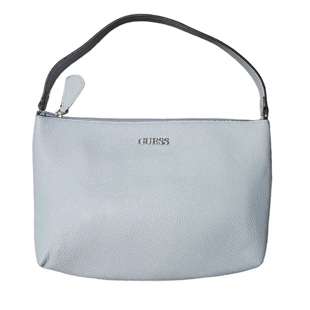 Guess Women's Faux Pebbled Texture Leather Baby Sky‎ Blue Shoulder Purse Spring